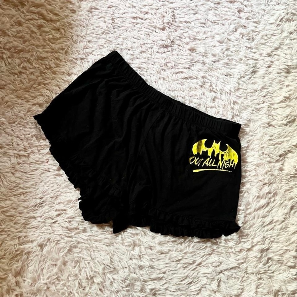 Batman Gothic City Nerd Superhero Dark Night Cozy Pajama Lounge Shorts Womens XL